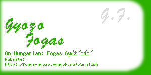 gyozo fogas business card